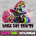 Black cat energy PNG