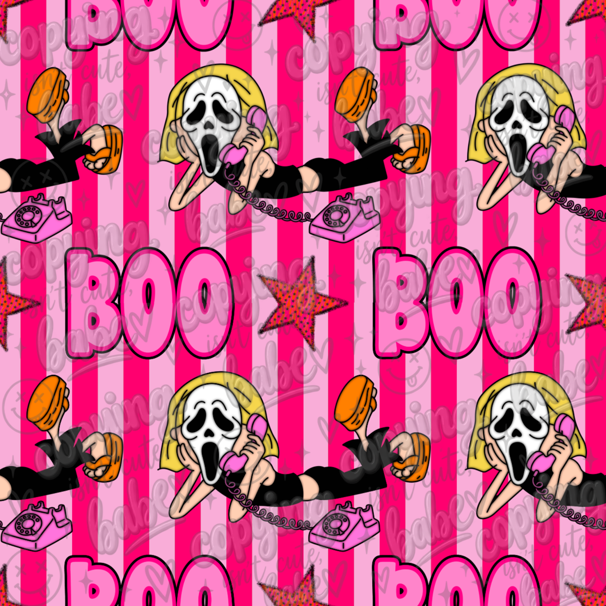 PINK BOO STRIPES SEAMLESS