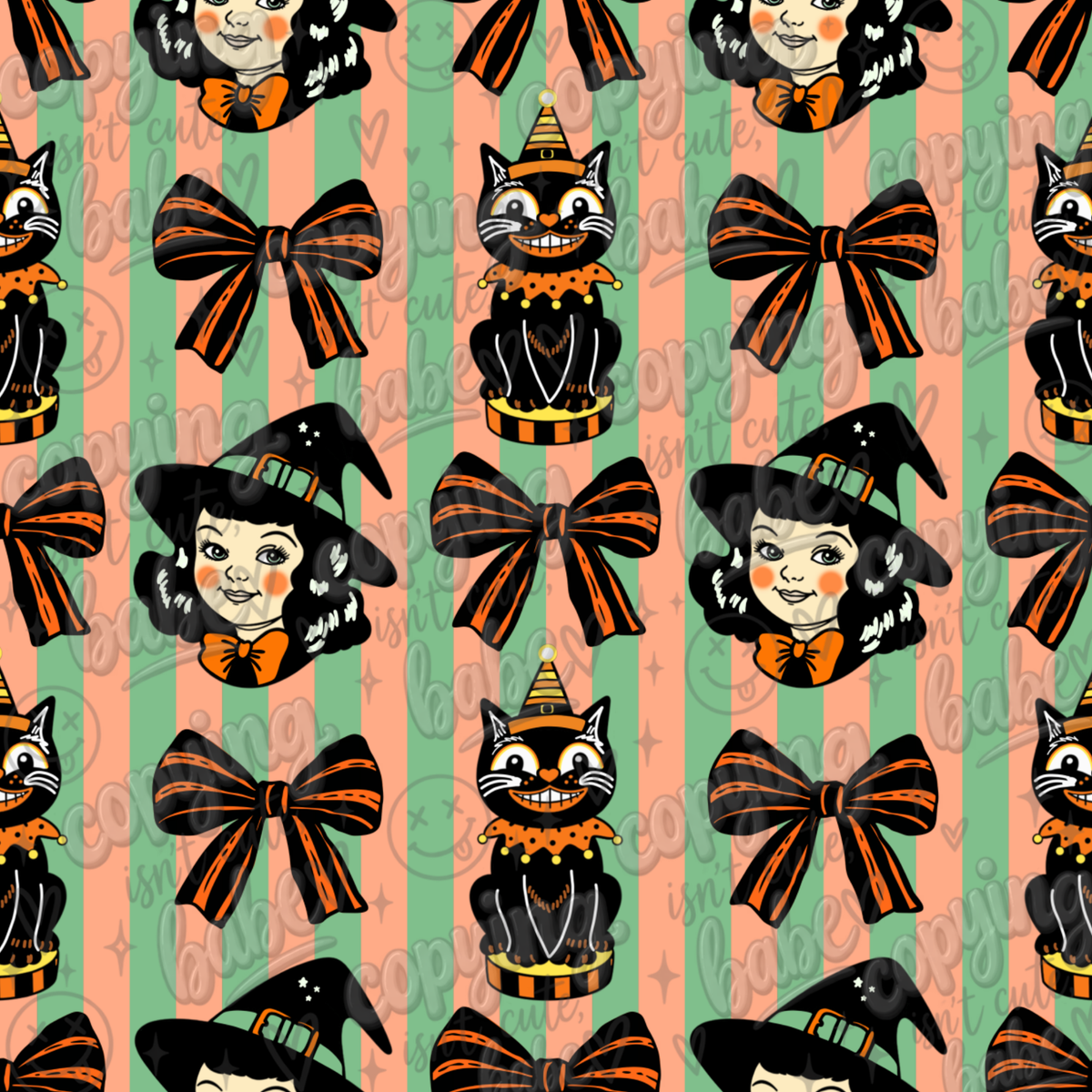 Vintage Stripe Halloween Seamless