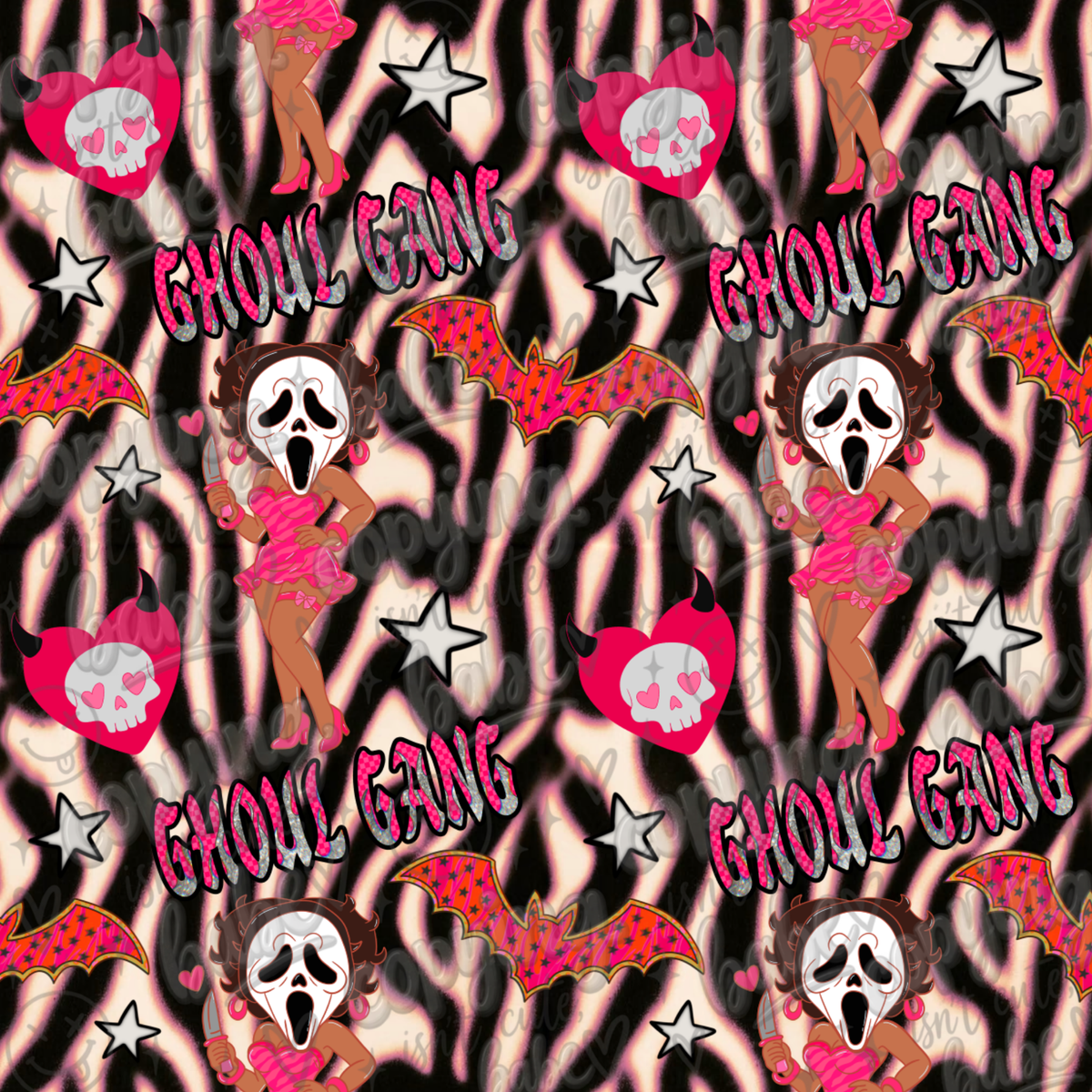 Ghoul Gang Zebra Seamless