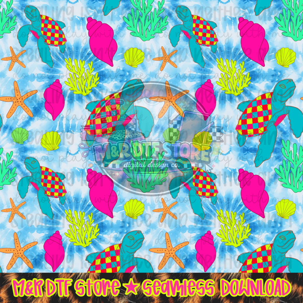 Sea turtle seamless
