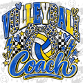 Volleyball coach blue and yellow PNG