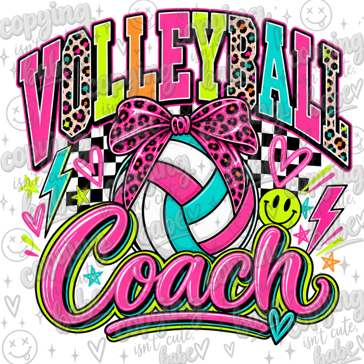 Volleyball coach colorful PNG